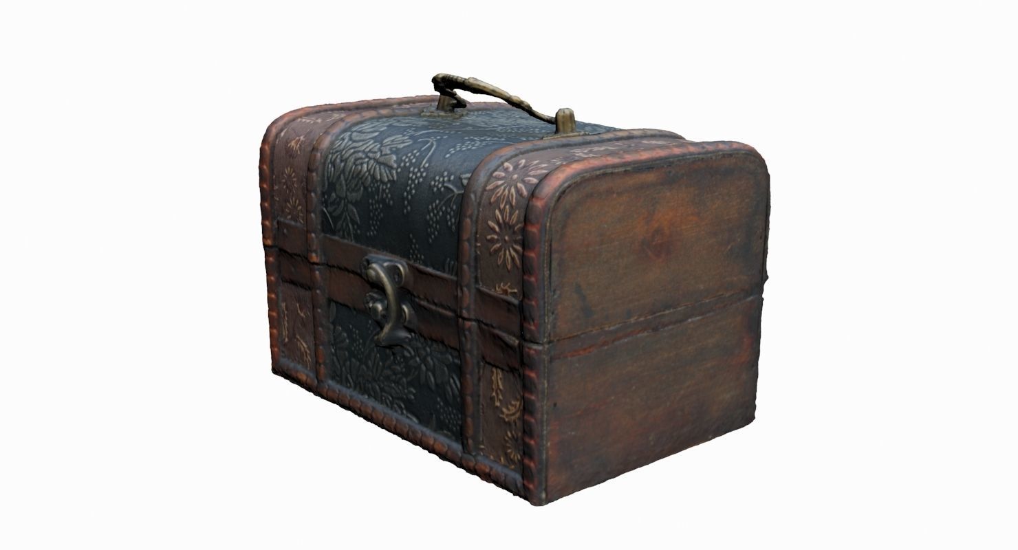 Antique Chest Low-poly 3D model_3