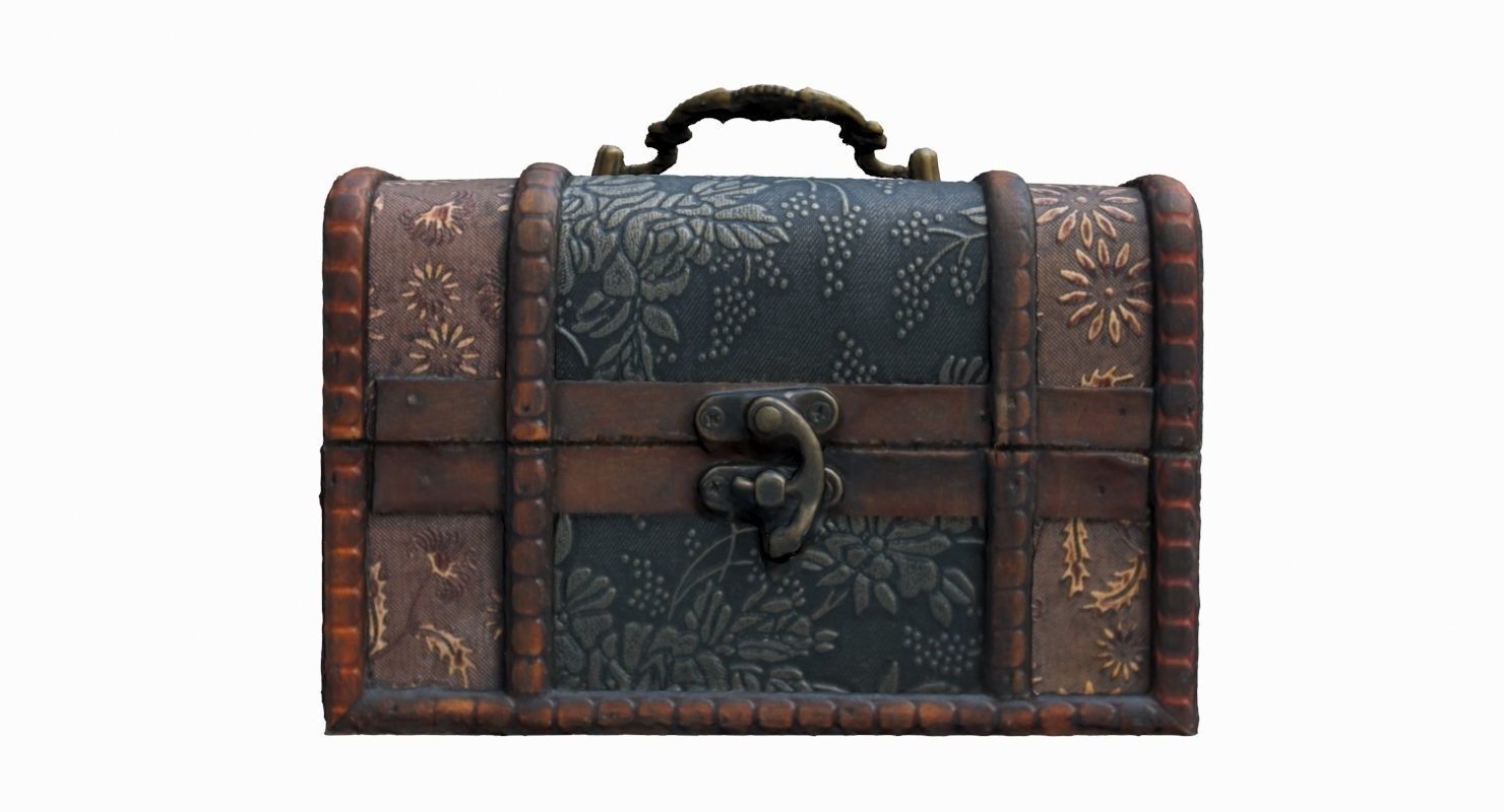 Antique Chest Low-poly 3D model_1