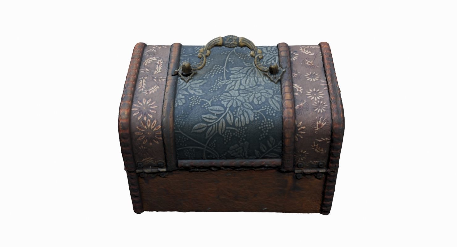 Antique Chest Low-poly 3D model_6