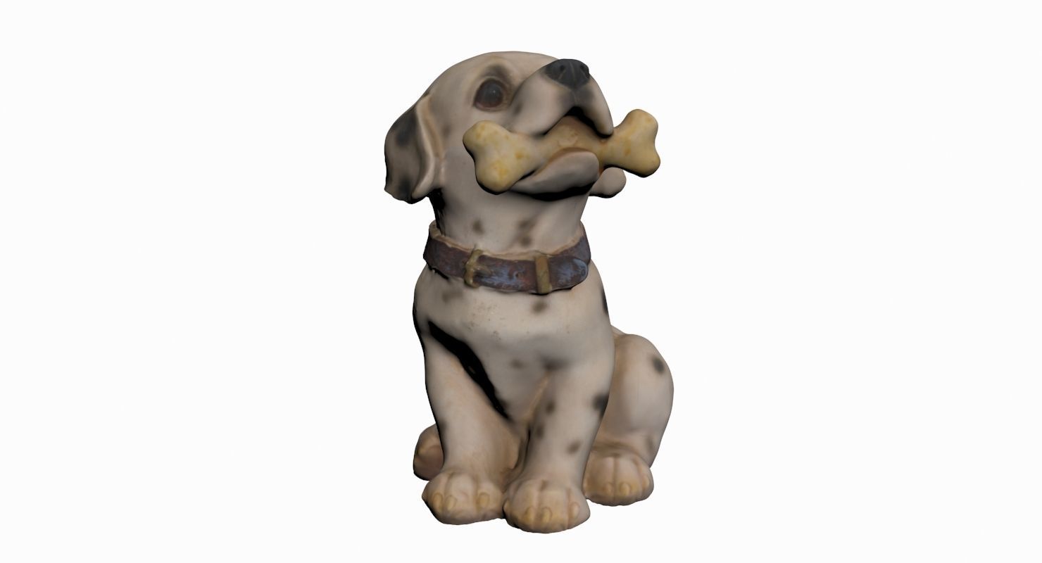 Dog Statue Low-poly 3D model_1