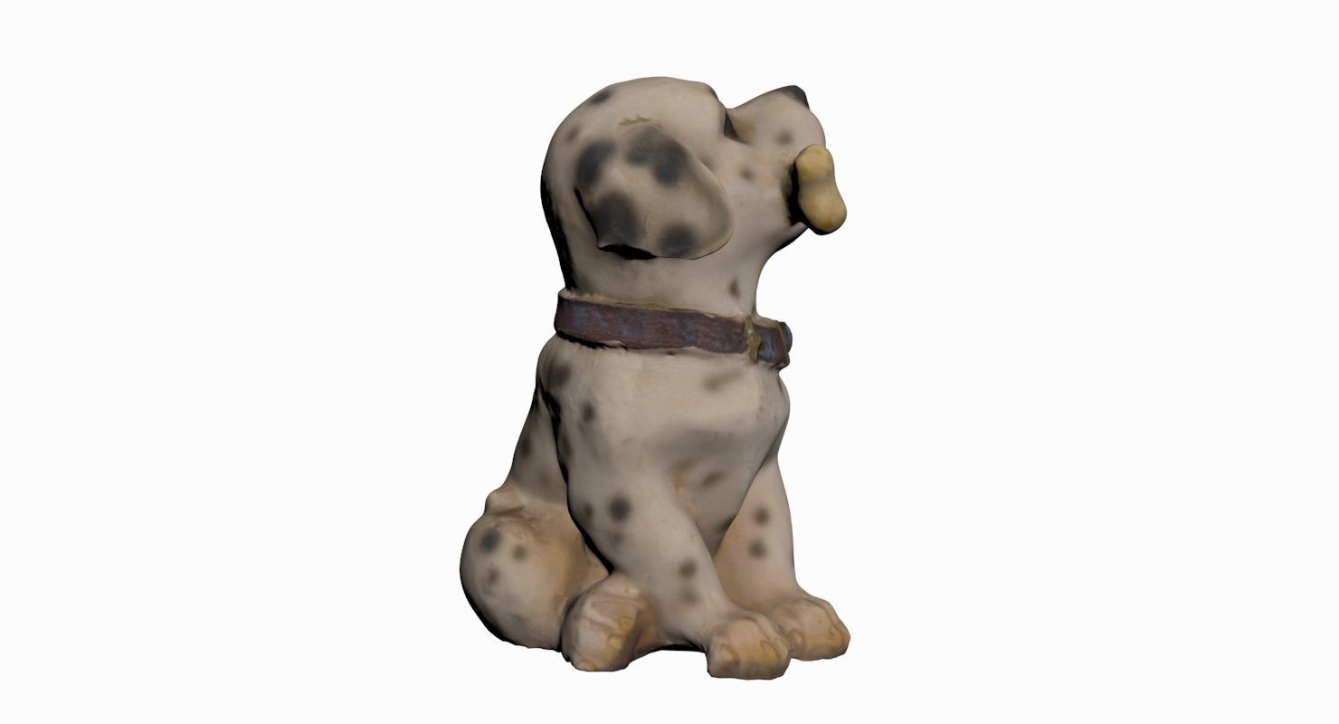 Dog Statue Low-poly 3D model_6