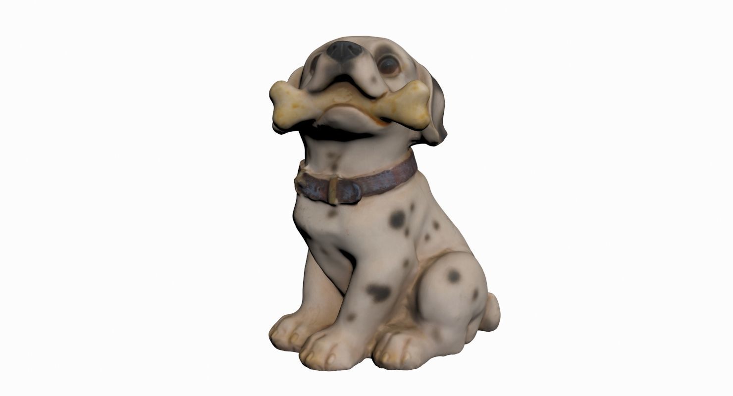 Dog Statue Low-poly 3D model_2