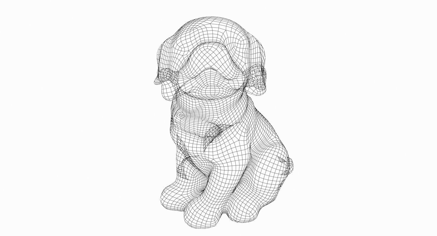 Dog Statue Low-poly 3D model_8