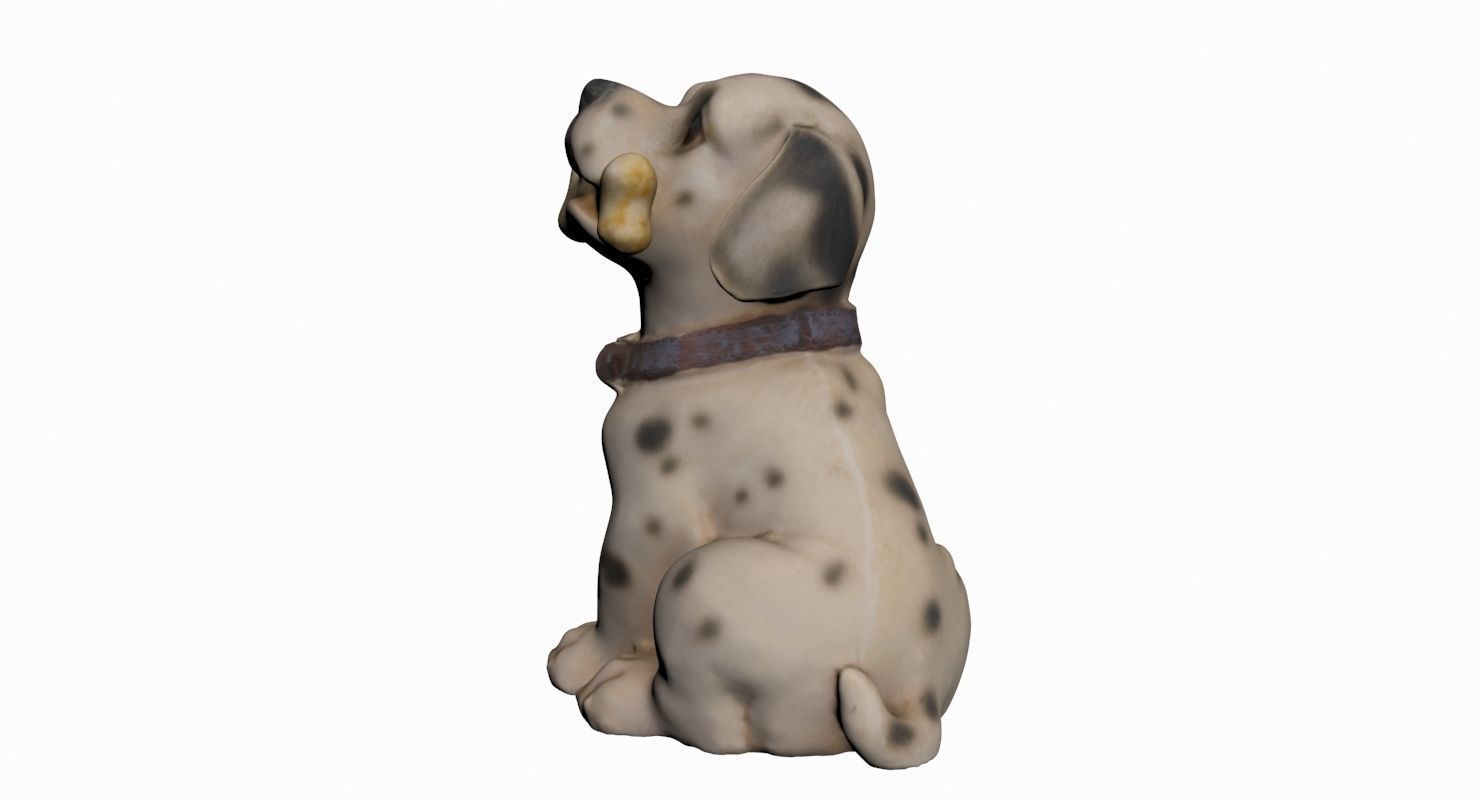 Dog Statue Low-poly 3D model_3