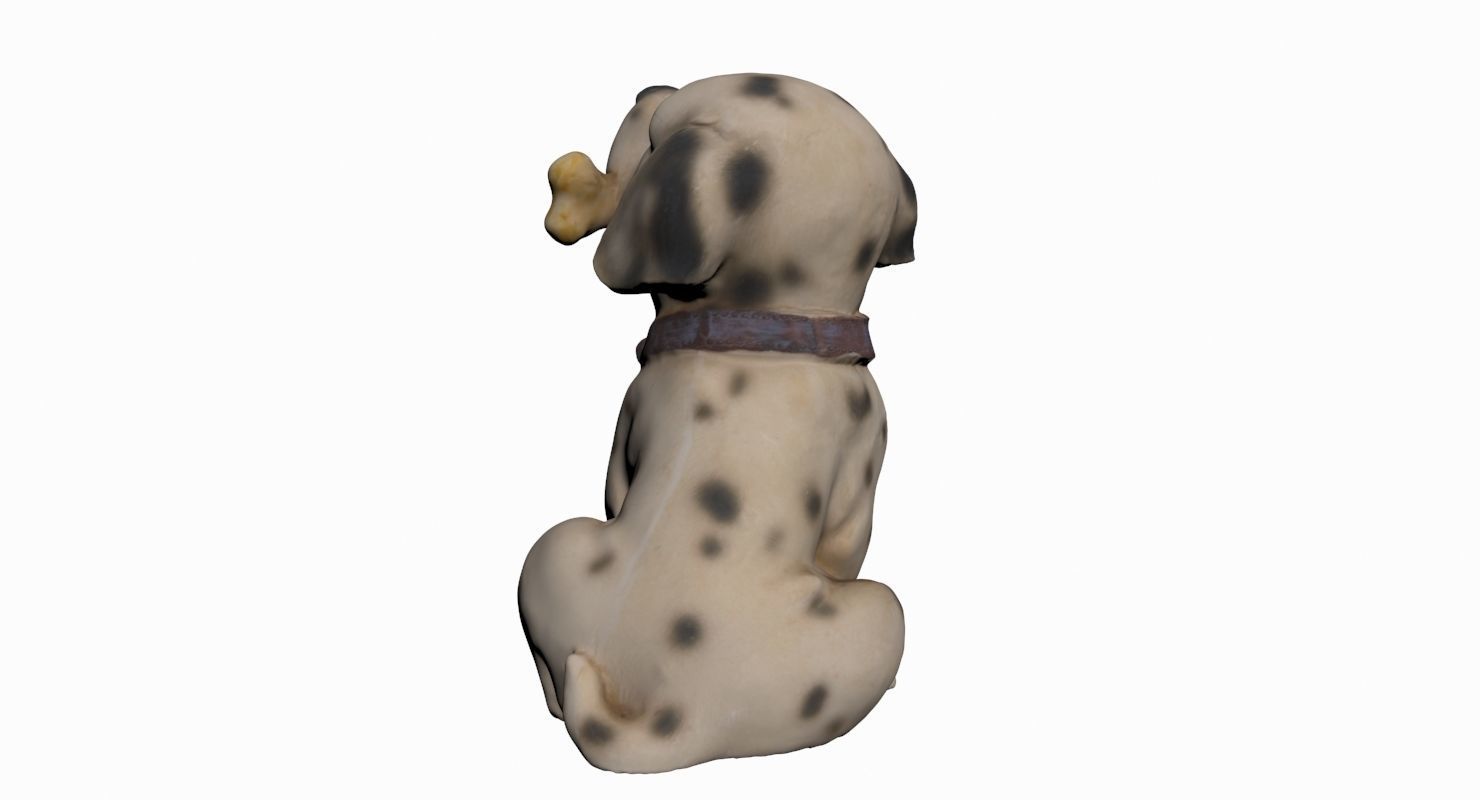 Dog Statue Low-poly 3D model_4