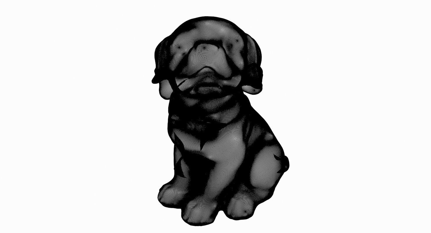 Dog Statue Low-poly 3D model_9