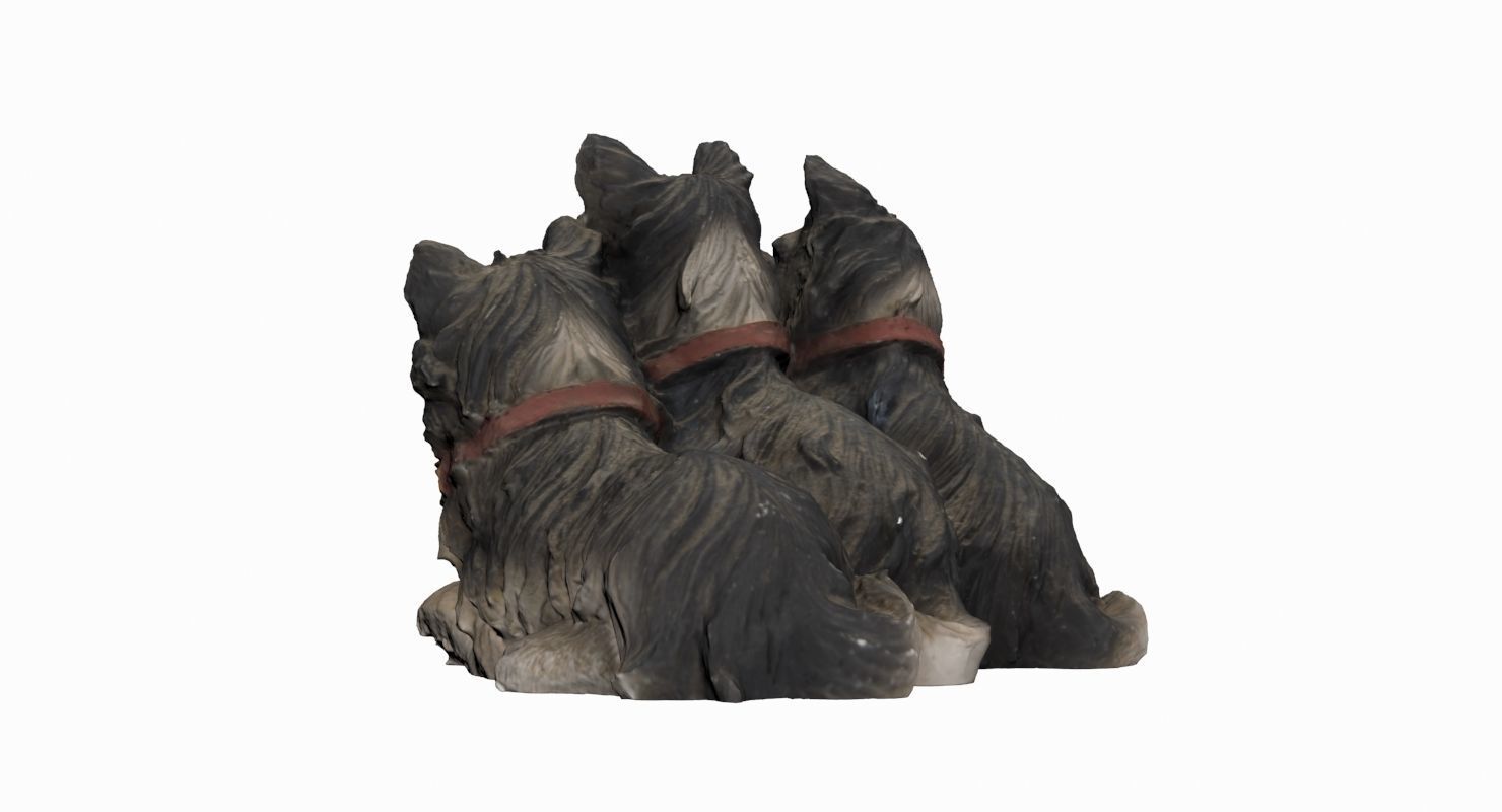 Dog Statue Low-poly 3D model_3