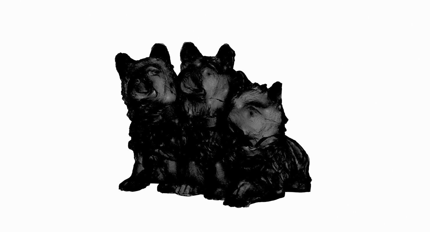 Dog Statue Low-poly 3D model_7