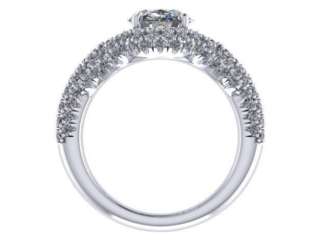 Oval Hal moons and pear shapes ring 3D print model_5