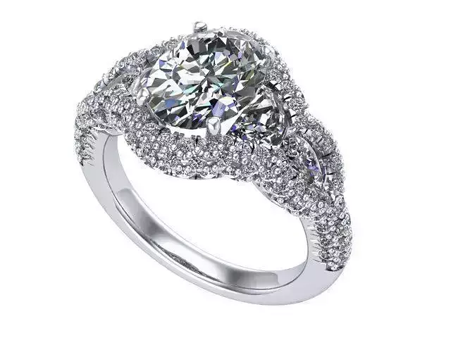Oval Hal moons and pear shapes ring