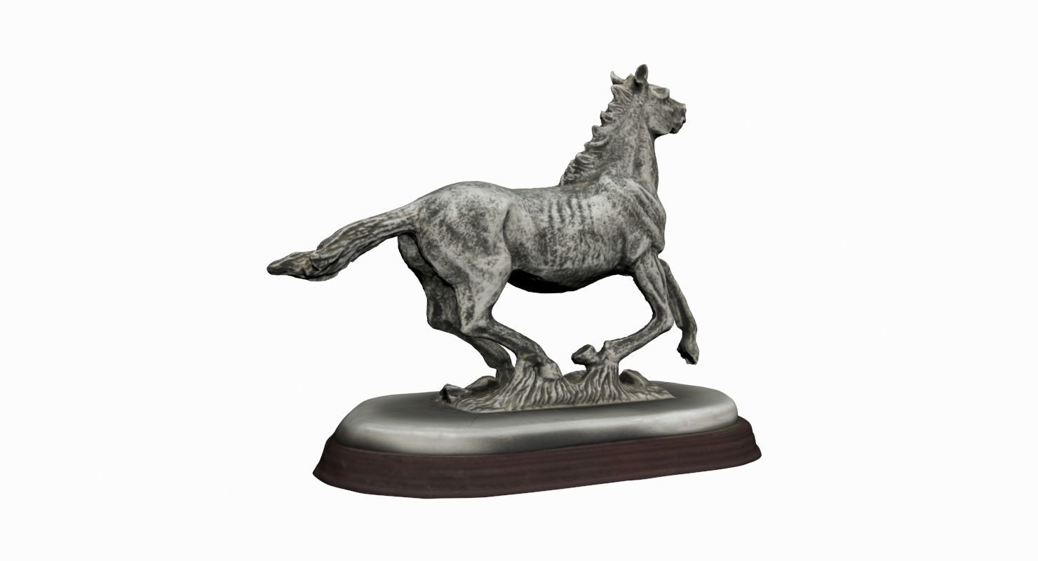 Horse Statue Low-poly 3D model_3