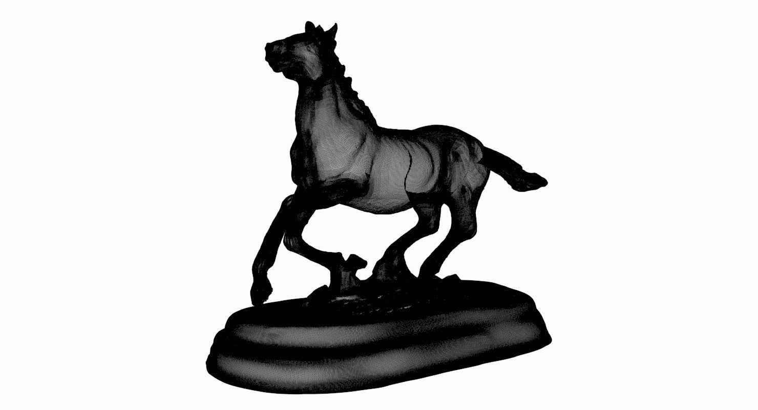 Horse Statue Low-poly 3D model_7