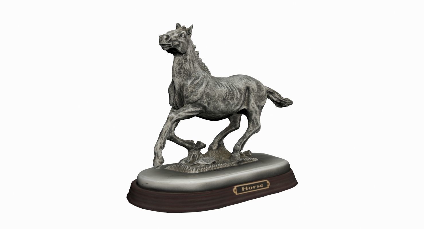 Horse Statue Low-poly 3D model_1