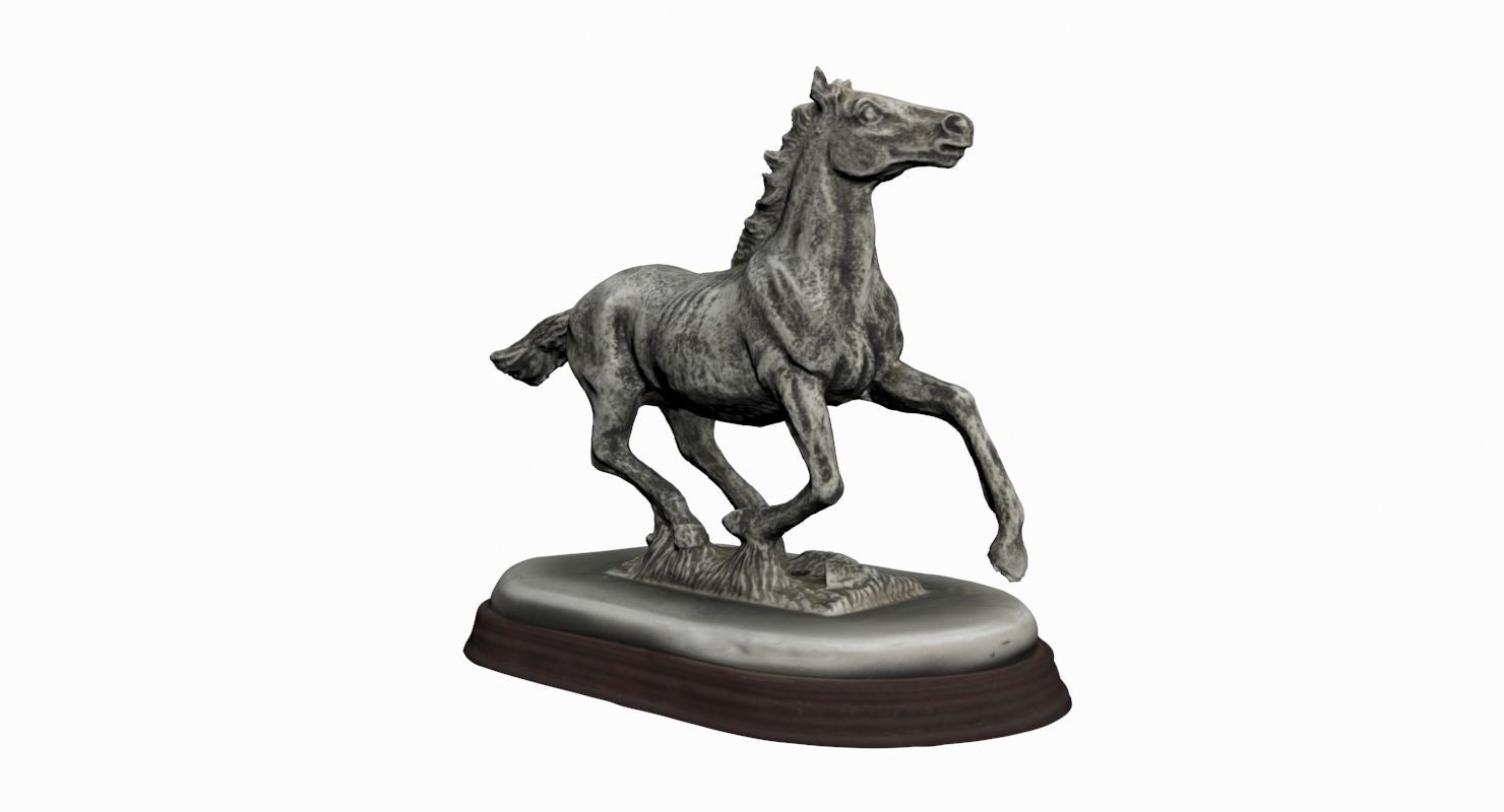 Horse Statue Low-poly 3D model_4