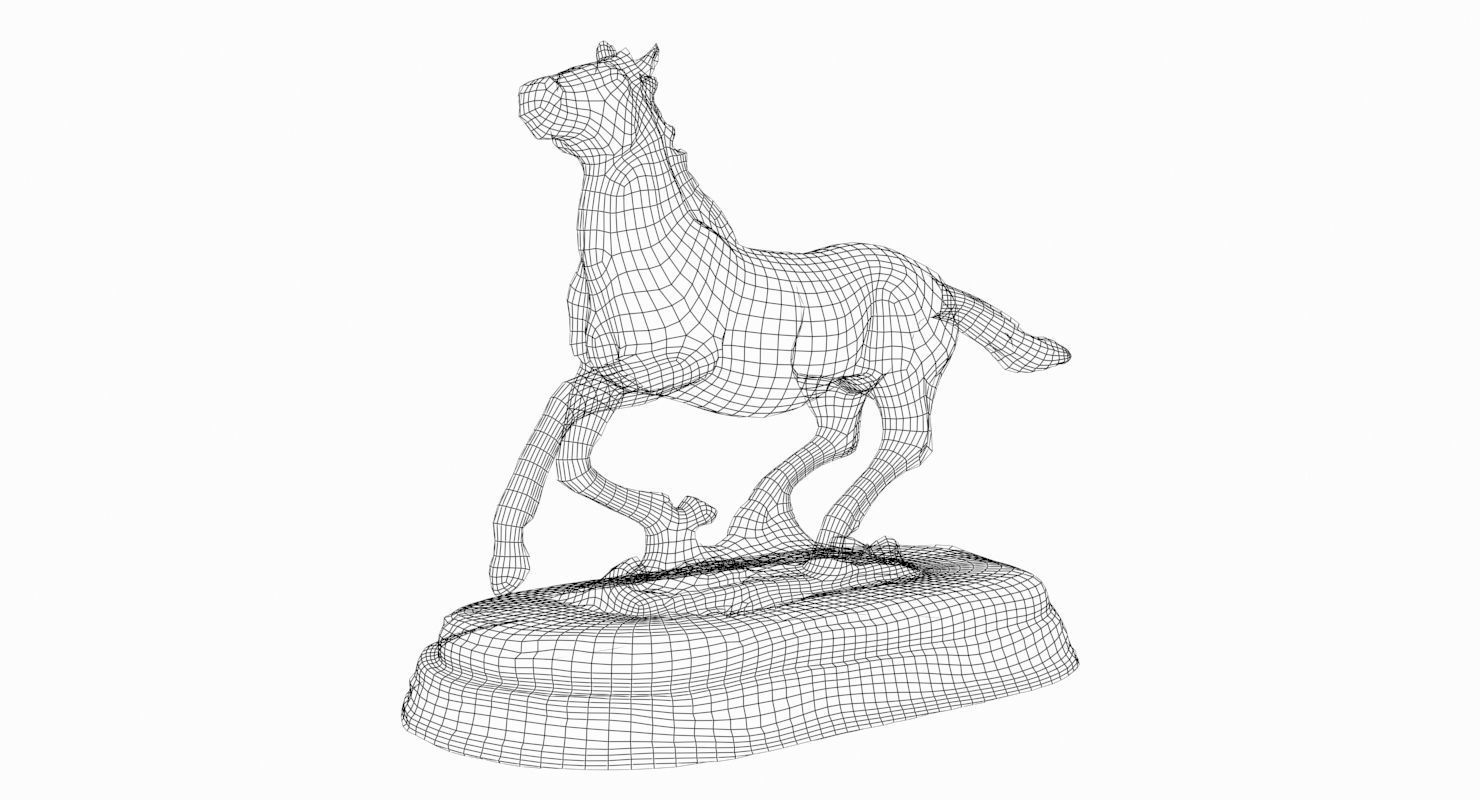 Horse Statue Low-poly 3D model_6