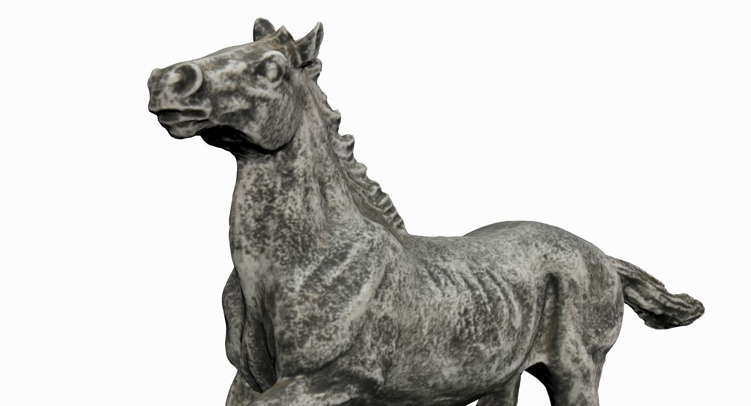 Horse Statue Low-poly 3D model_5