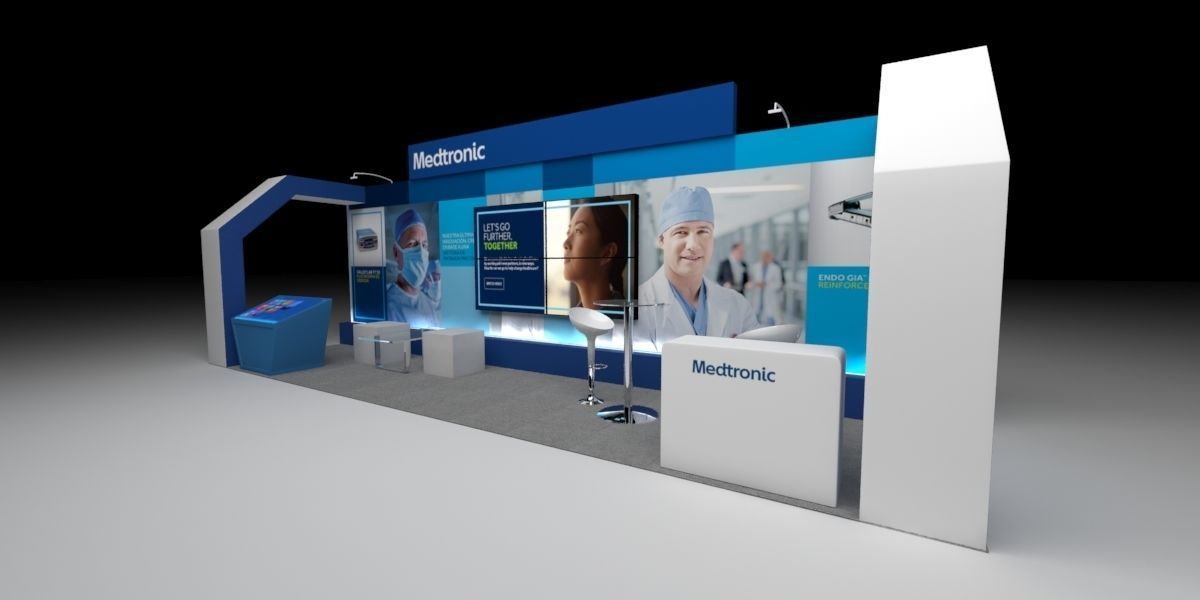 6x2m stand with led screens 3D model_2