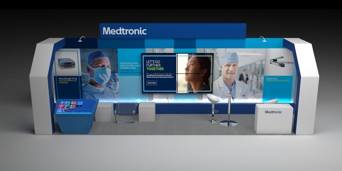 6x2m stand with led screens 3D model_1