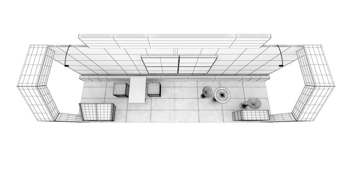 6x2m stand with led screens 3D model_5