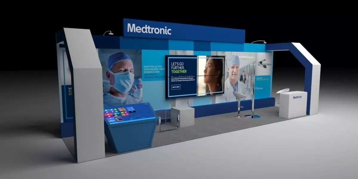 6x2m stand with led screens 3D model_0