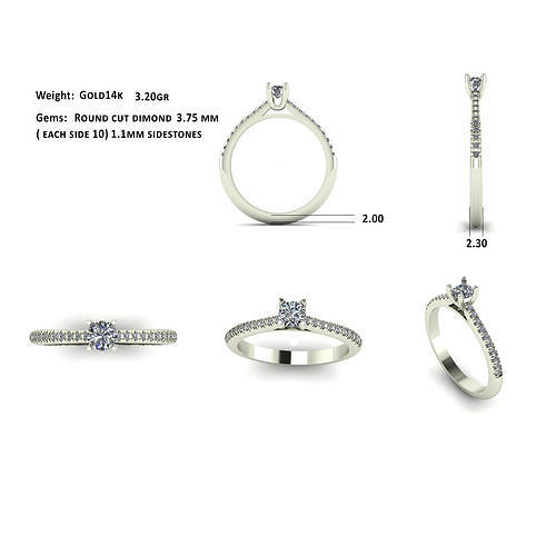 solitaire jewelry ring  3D print model