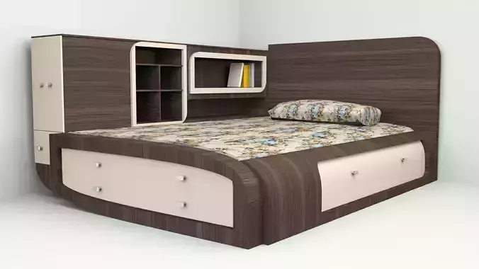 Bed with Cabinet