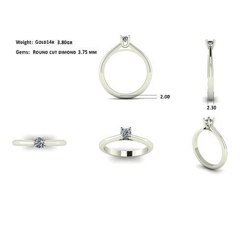 solitaire jewelry ring  3D print model