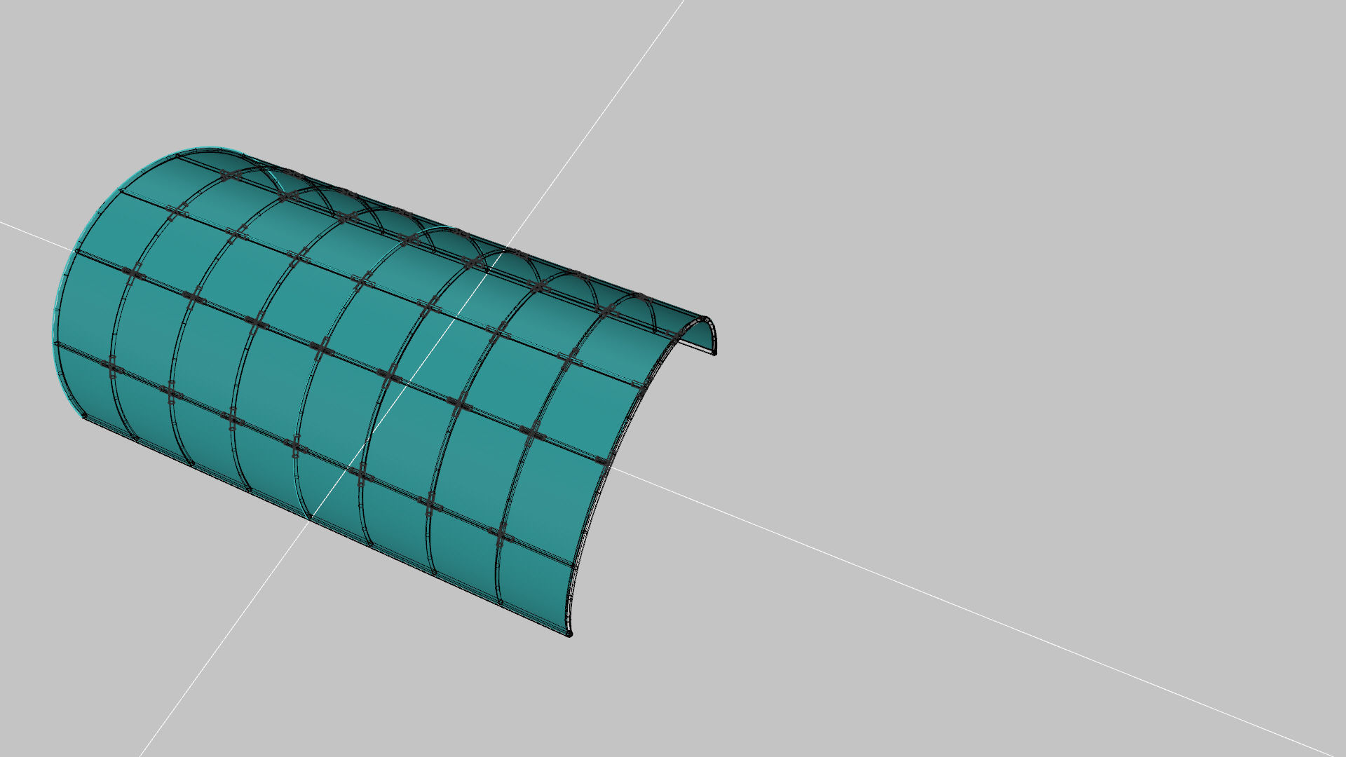 Structure with connections arched architectural space frame 3D model_19