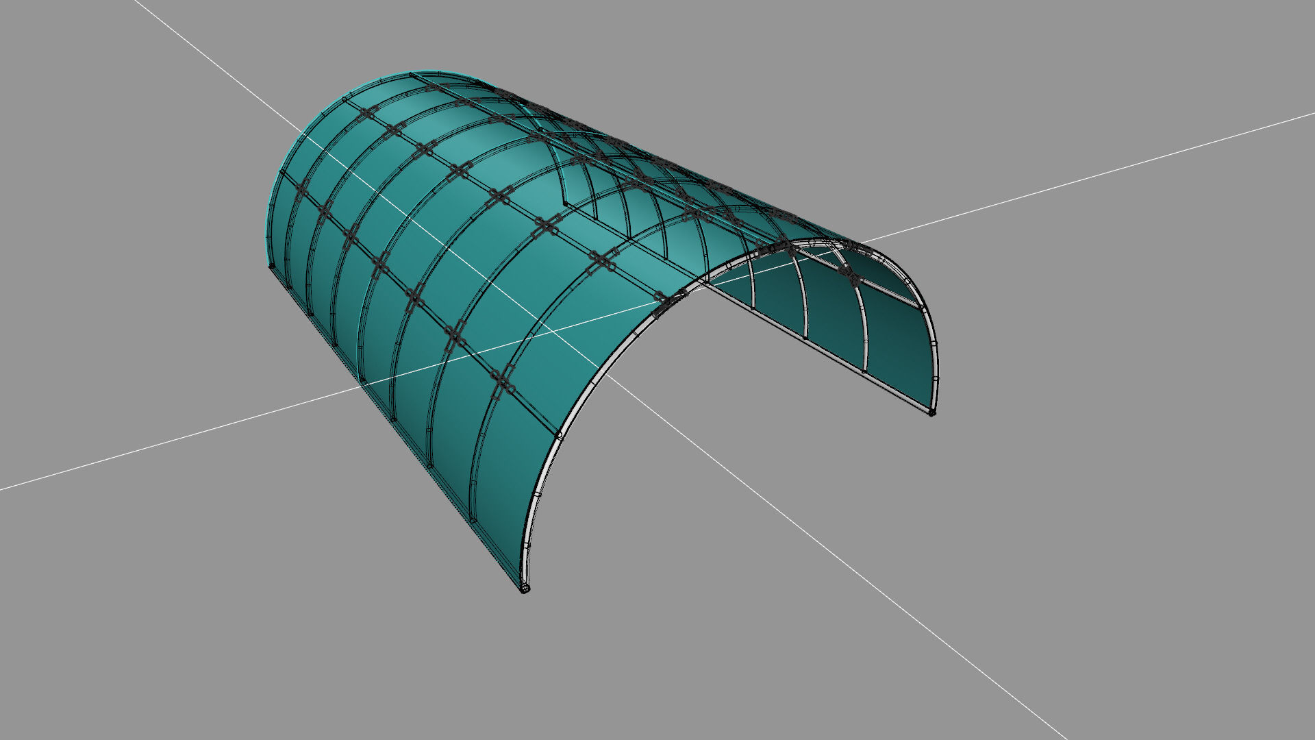 Structure with connections arched architectural space frame 3D model_13