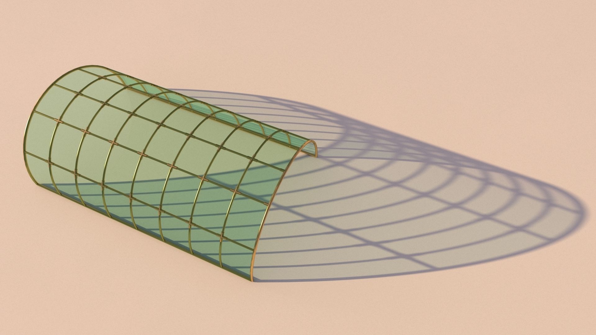 Structure with connections arched architectural space frame 3D model_9