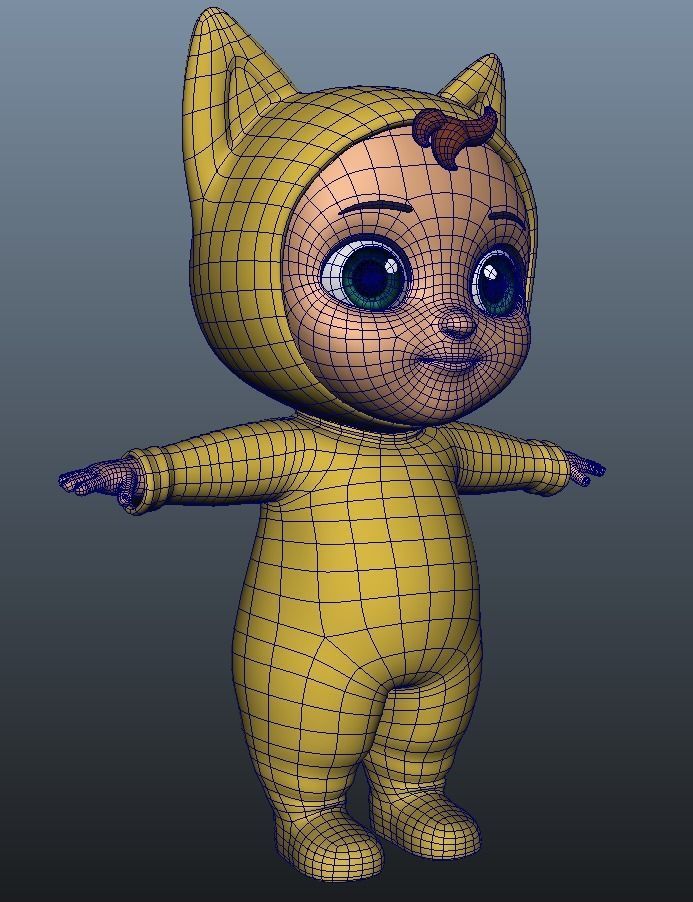 Cartoon Baby Low-poly 3D model_12