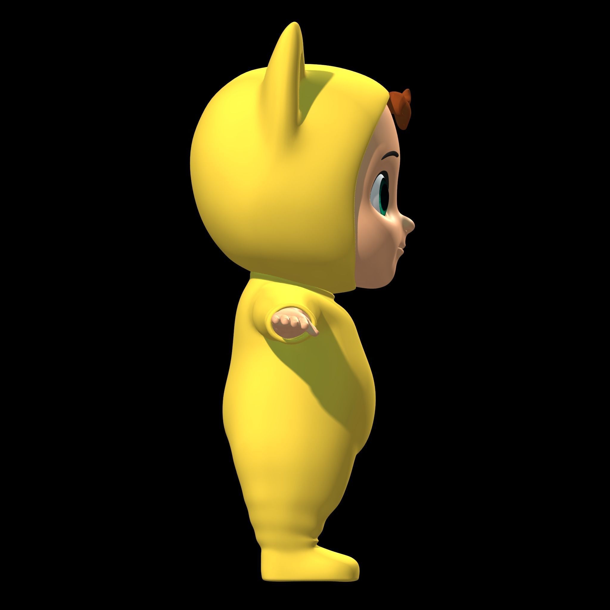 Cartoon Baby Low-poly 3D model_2