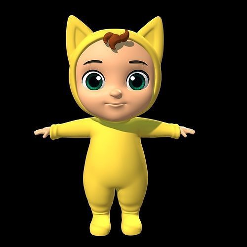 Cartoon Baby Low-poly 3D model