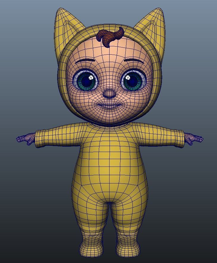 Cartoon Baby Low-poly 3D model_9