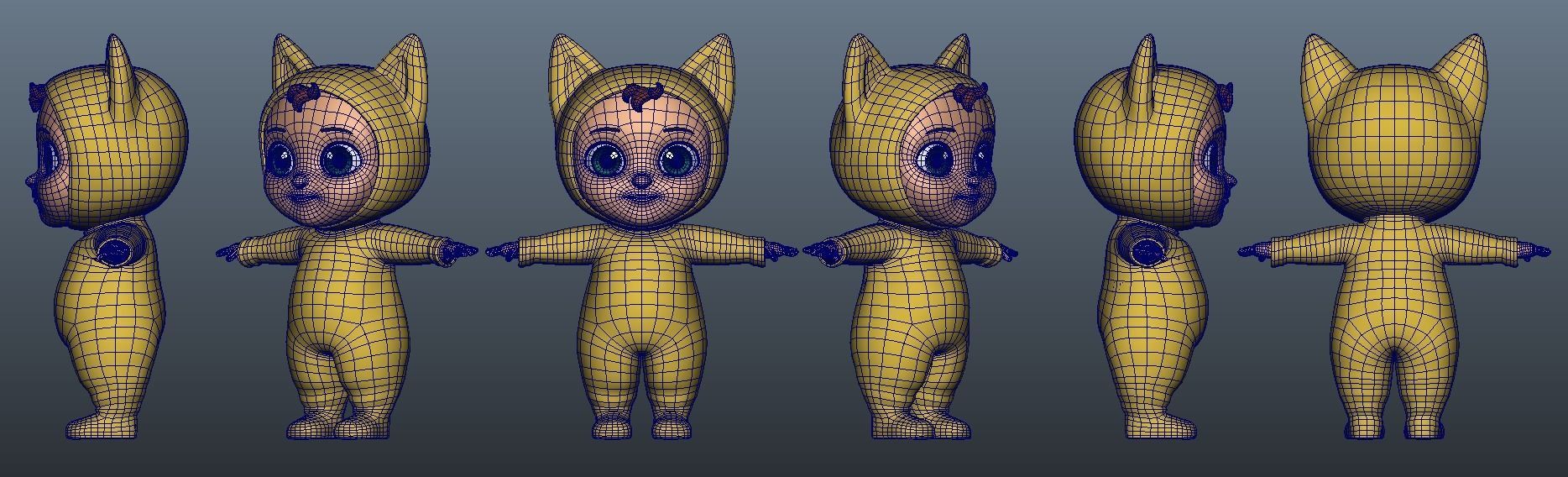 Cartoon Baby Low-poly 3D model_13