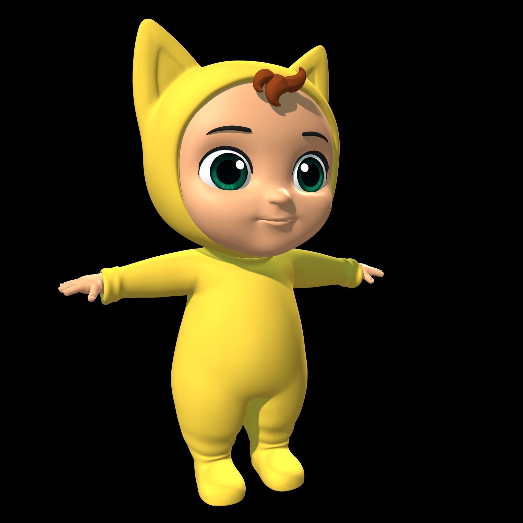 Cartoon Baby Low-poly 3D model_3