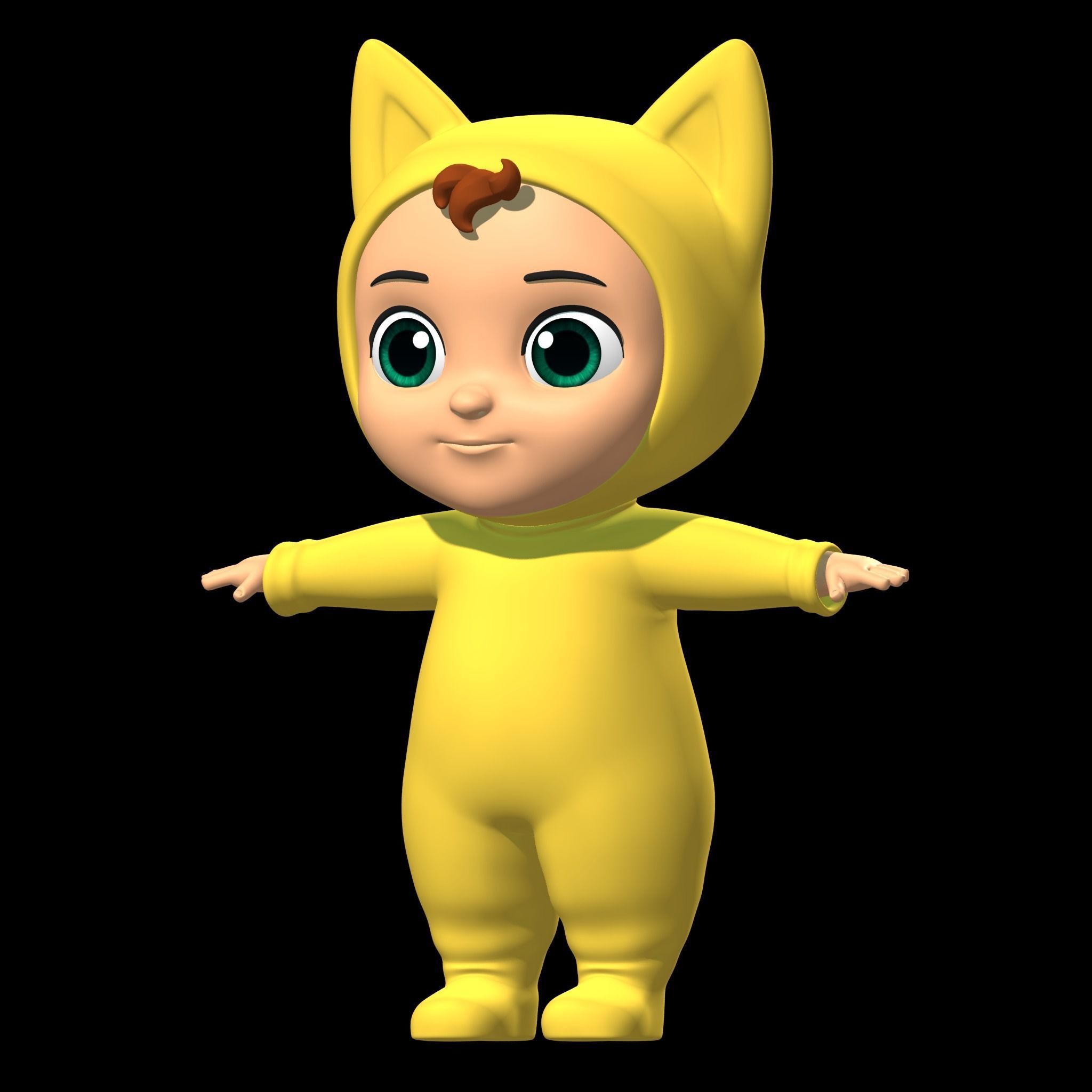 Cartoon Baby Low-poly 3D model_8