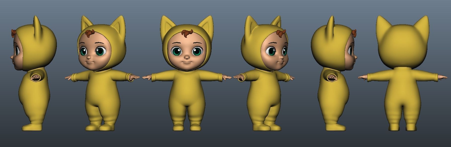 Cartoon Baby Low-poly 3D model_5