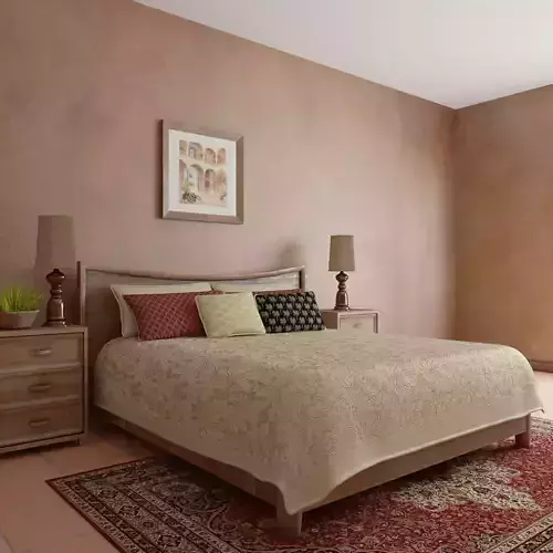 Bed-01 bedroom with walls and rug