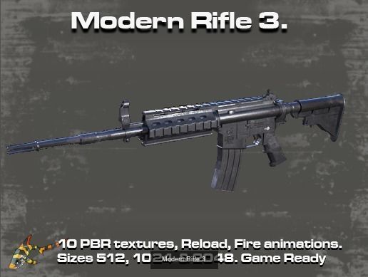 Modern Rifle Packs 3D Model Collection_3
