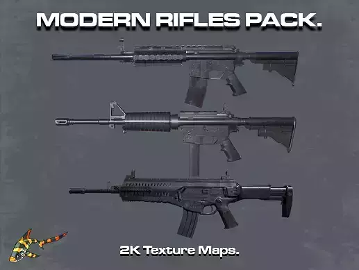 Modern Rifle Packs 3D Model Collection