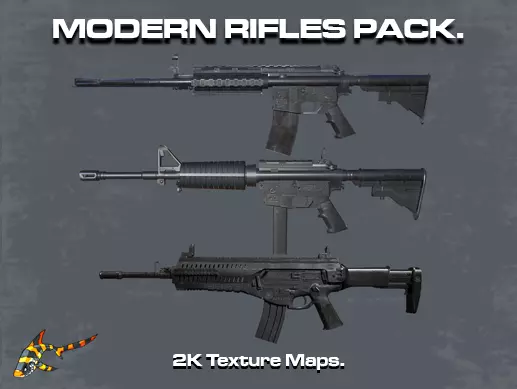 Modern Rifle Packs 3D Model Collection_0