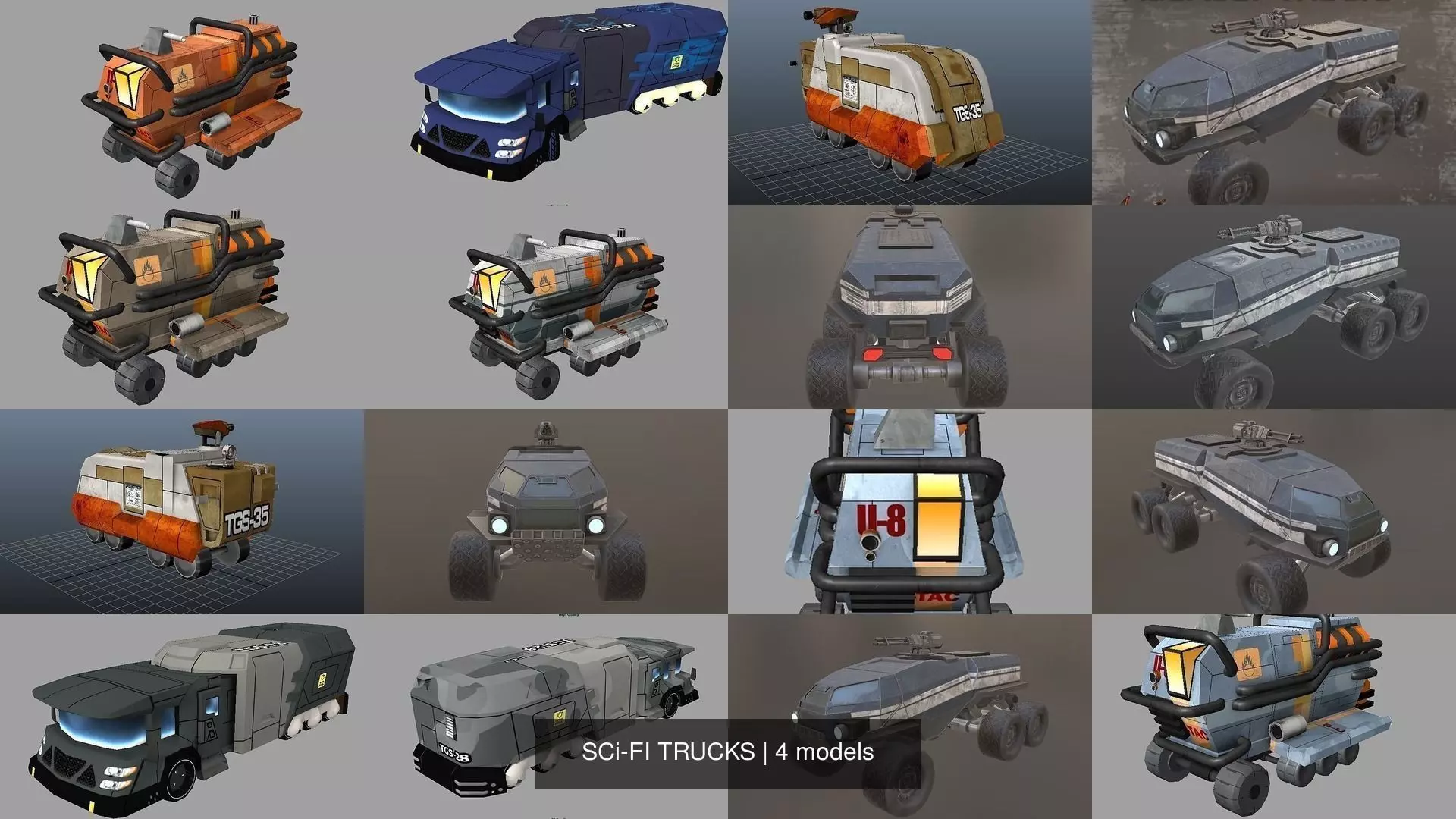 SCi-FI TRUCKS 3D Model Collection_0