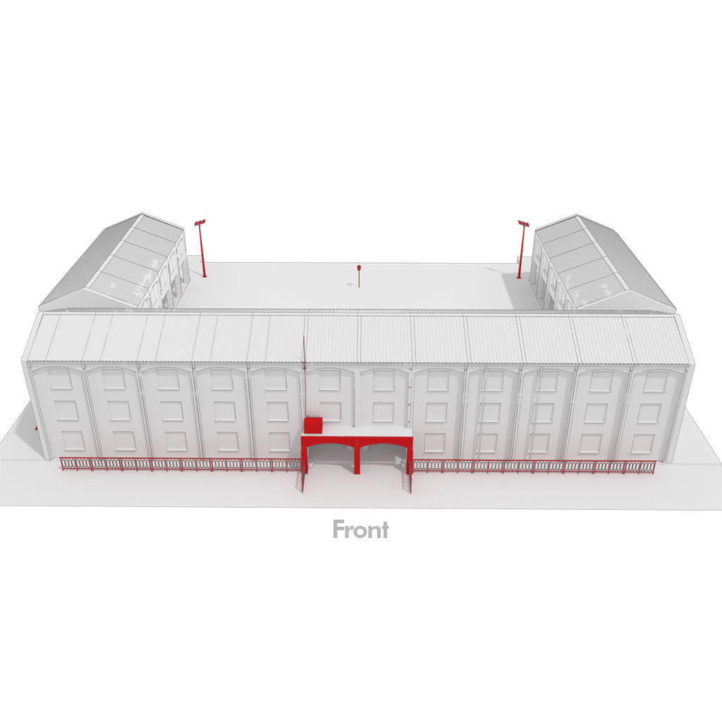 School building environment 3D model or public - untextured 3D model_2