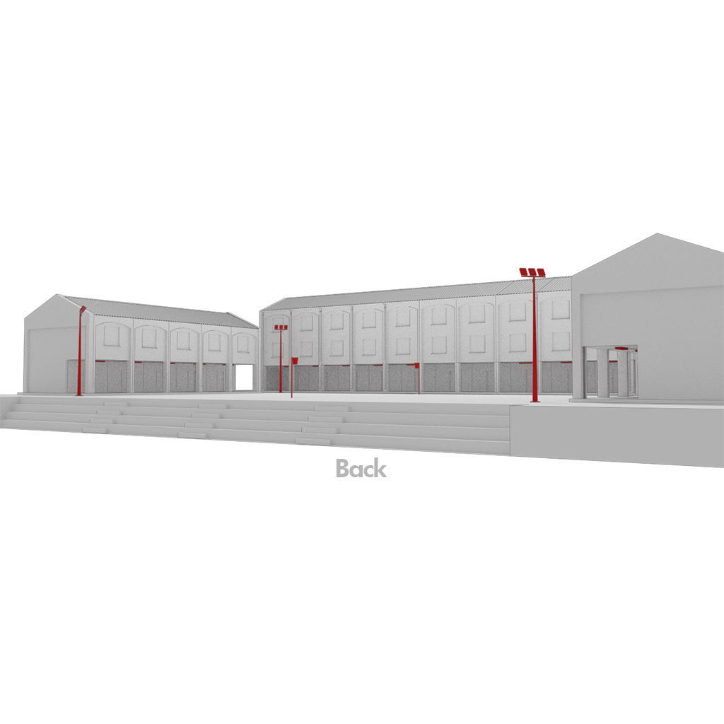 School building environment 3D model or public - untextured 3D model_8