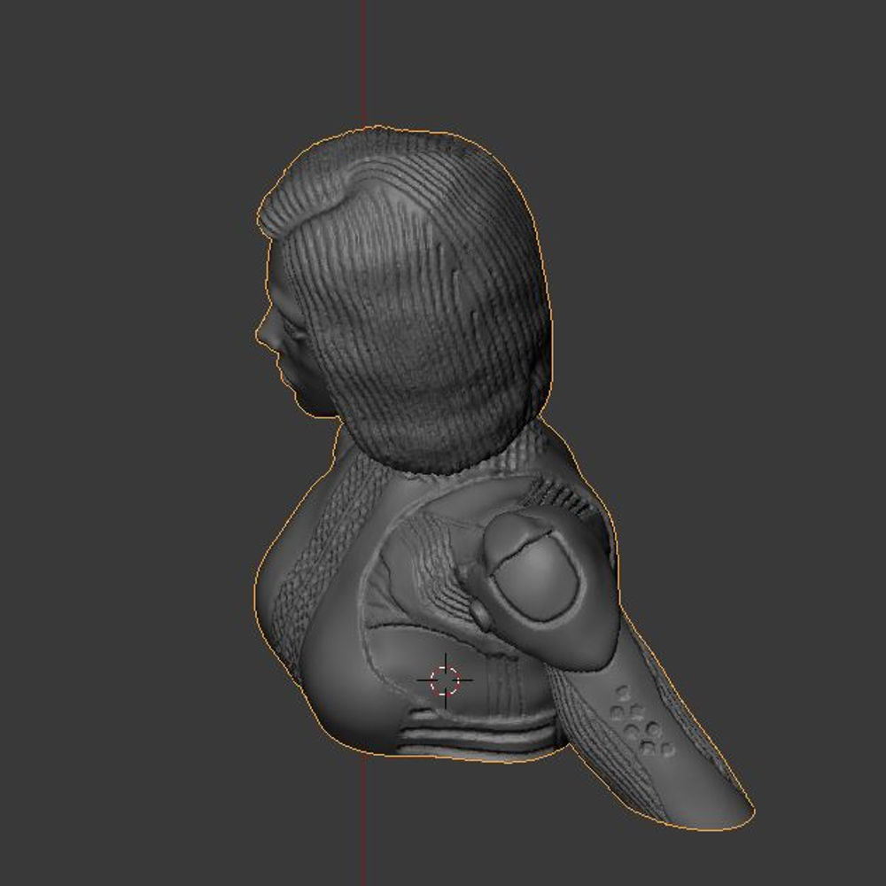 Alita battle angel bust version 3D print model_9