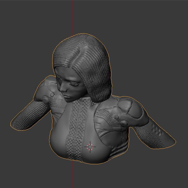 Alita battle angel bust version 3D print model_10