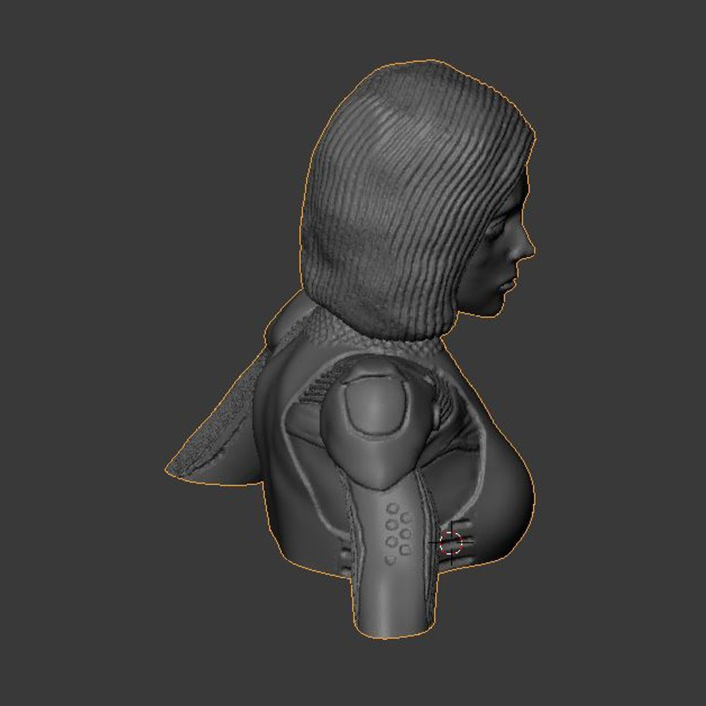 Alita battle angel bust version 3D print model_5