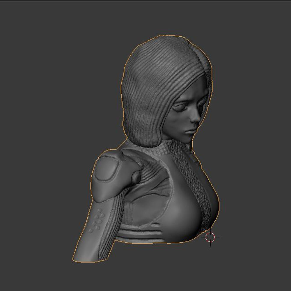 Alita battle angel bust version 3D print model_3