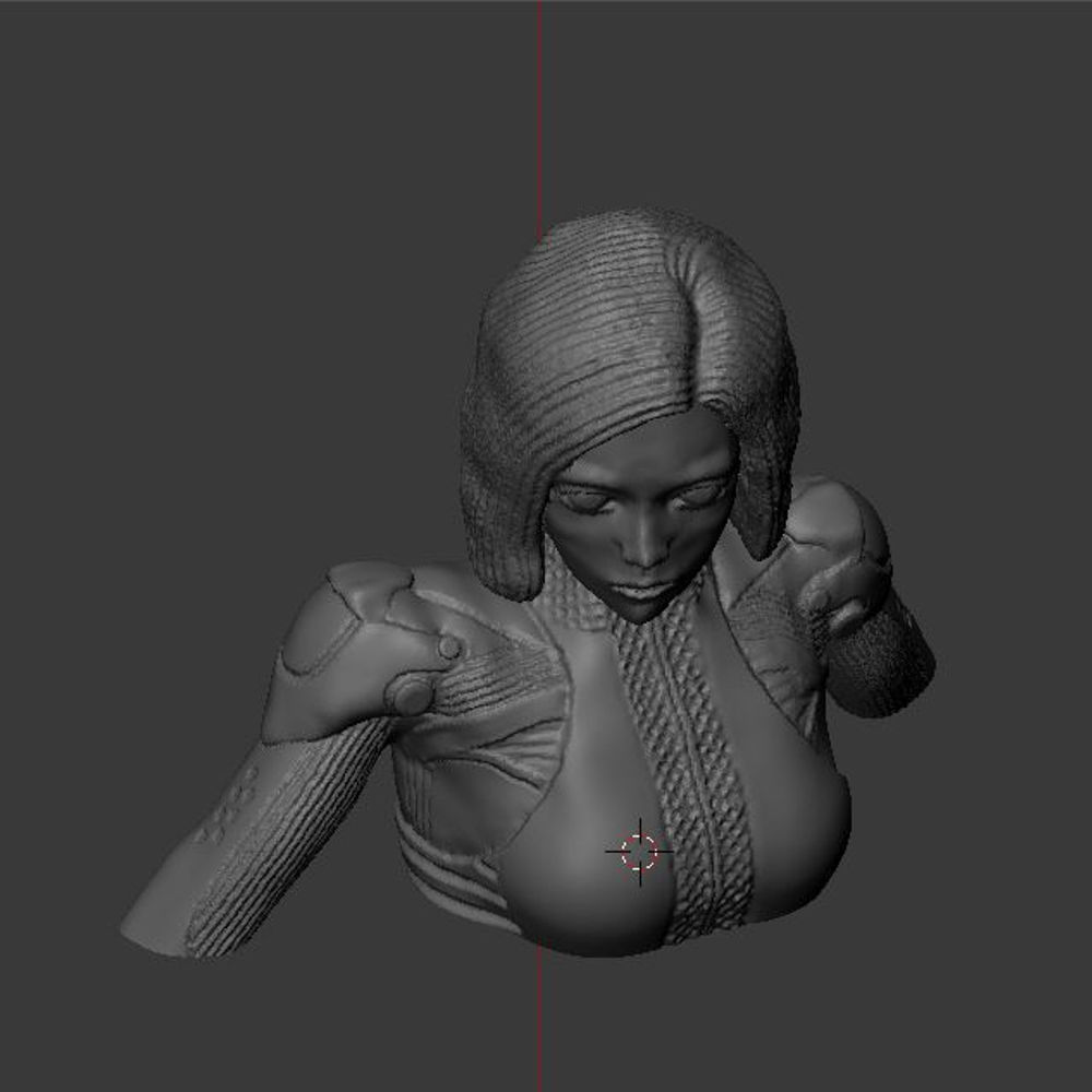 Alita battle angel bust version 3D print model_11